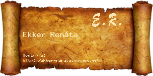 Ekker Renáta névjegykártya
